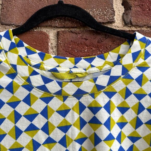 Free People FP Movement Trippy Geo Blue Printed Muscle Tank Cropped Active Top S - Picture 7 of 9